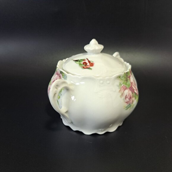 Heinrich Lidded Sugar Bowl H&C Bavaria Germany Floral Design - Picture 9 of 15